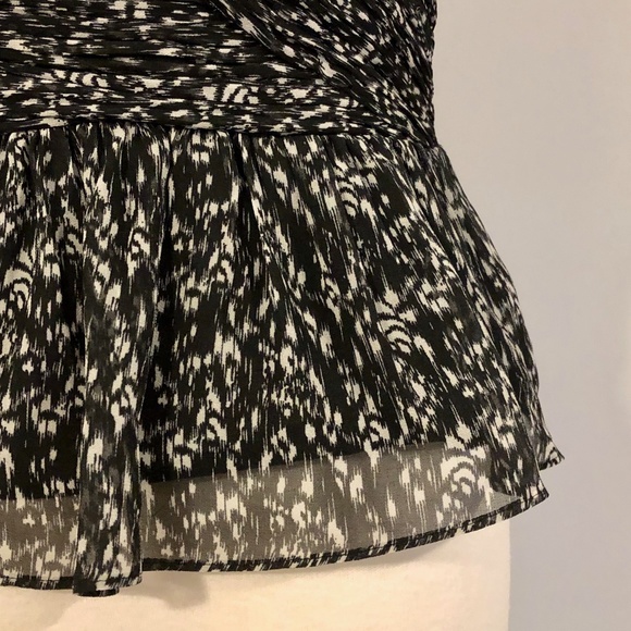 Armani Exchange Black/White Sweetheart Peplum Top - Picture 8 of 15